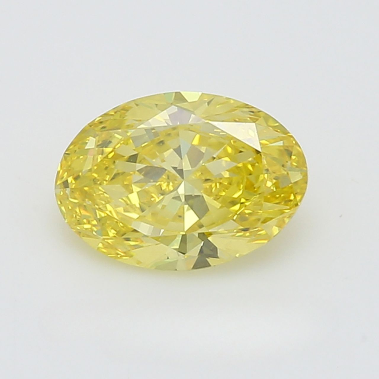 GIA Certified 2.0 Carat Enhanced Color Diamond - Fancy Vivid Yellow - Oval Shape