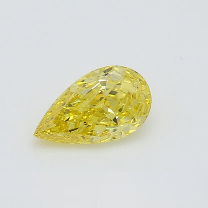 GIA Certified 1.88 Carat Enhanced Color Diamond - Fancy Vivid Yellow - Pear Shape