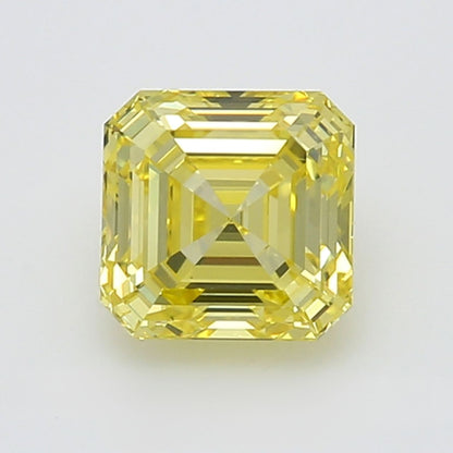 GIA Certified 1.71 Carat Enhanced Color Diamond - Fancy Vivid Yellow - Emerald Cut