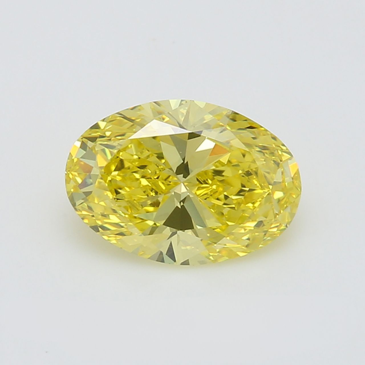 GIA Certified 3.03 Carat Enhanced Color Diamond - Fancy Vivid Yellow - Oval Shape