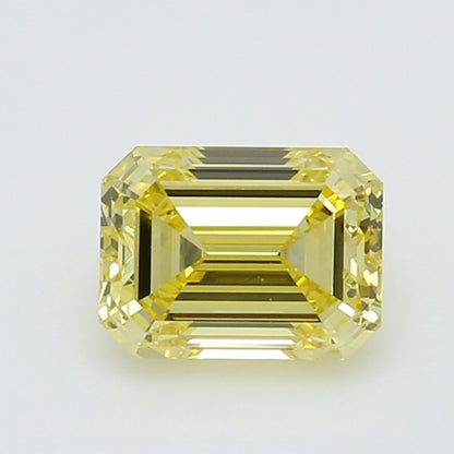 GIA Certified 1.7 Carat Enhanced Color Diamond - Fancy Intense Yellow - Emerald Cut