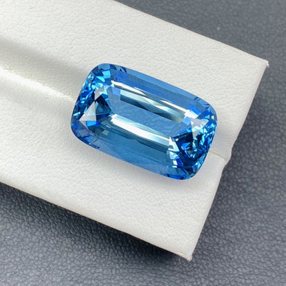 GUILD Certified Exceptional Santa Aquamarine - Cushion Cut - Deep Color - 16.2 carats - 19.8 x 12.5mm