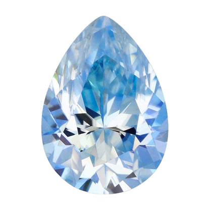 Blue Moissanite Gemstone in Pear Cut