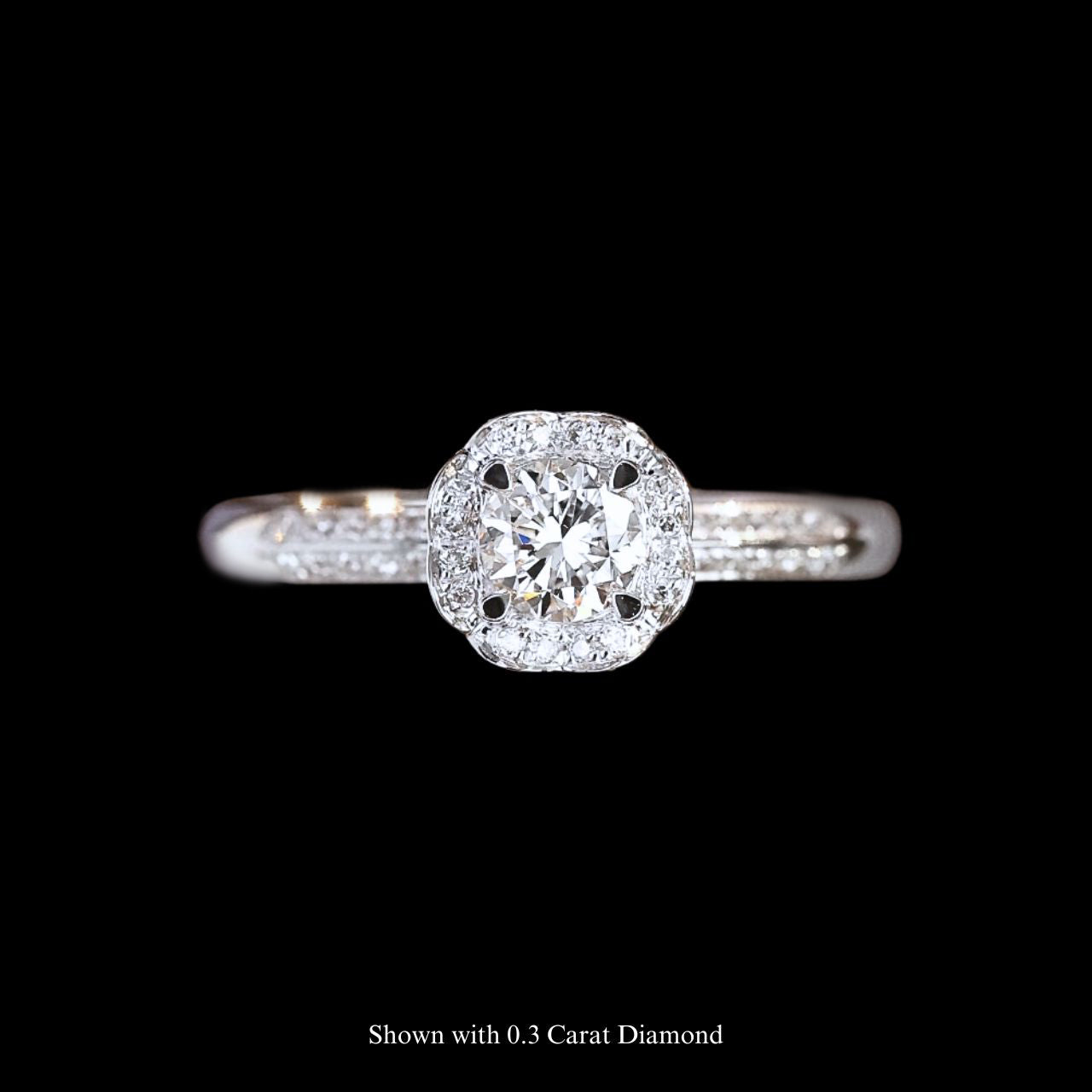 FIICCI  Blooming Diamond 18K White Rose Gold Engagement Ring