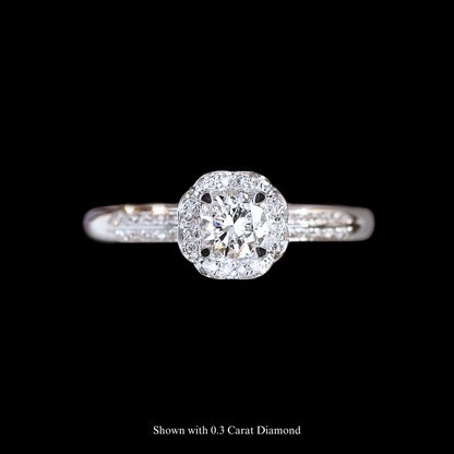 FIICCI  Blooming Diamond 18K White Rose Gold Engagement Ring