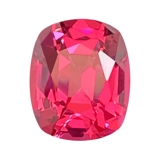 Guild Certified Mahenge Spinel - Cushion Cut - Hot Pink - 2.39 carats - 6.8 x 8.3mm