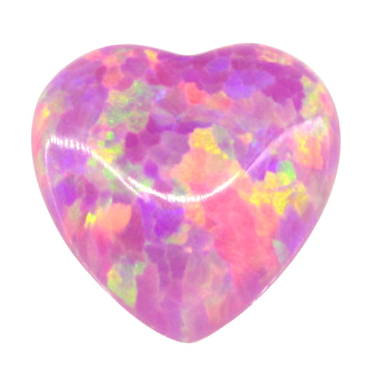 Pink Opal Heart Cut in Created Grade GEM | Lab Stone