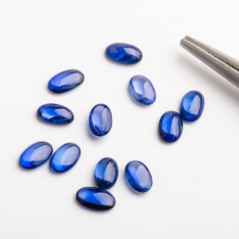 Blue Sapphire Matching Pairs  Cabochon Cut  2.74 carats - 3x4mm