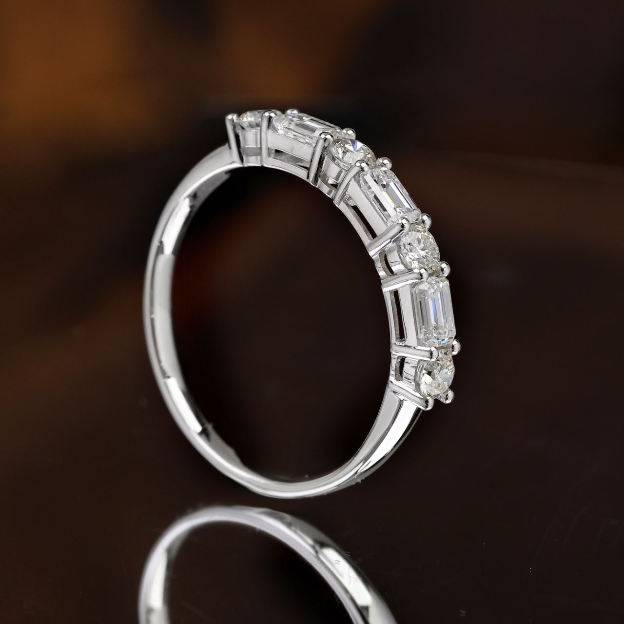 FIICCI Sicilia 18K White Gold Diamond Wedding Ring