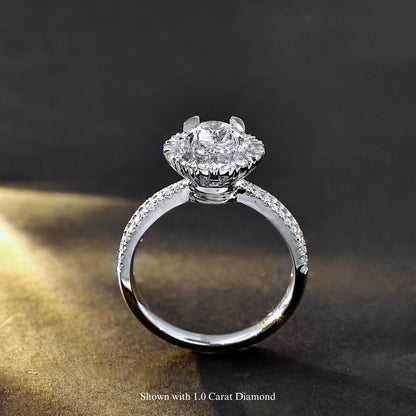 FIICCI Elegance Diamond 18K White Gold Engagement Ring