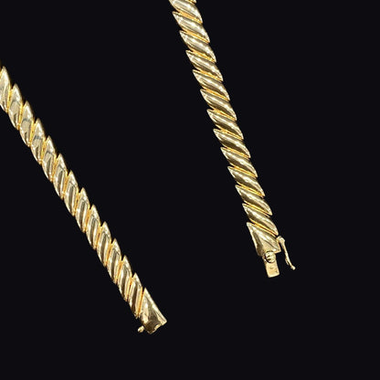 FIICCI Luxury 18K Yellow Gold and Diamond Ribbon Necklace