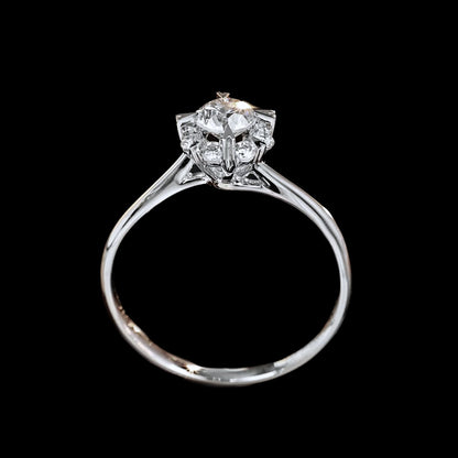 FIICCI Bypass Diamond Engagement Ring 0.3ct Round In 18K White Gold