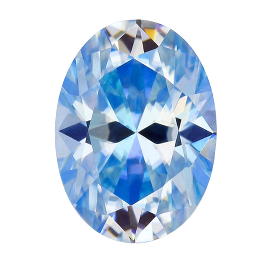 Blue Moissanite Gemstone in Oval Cut