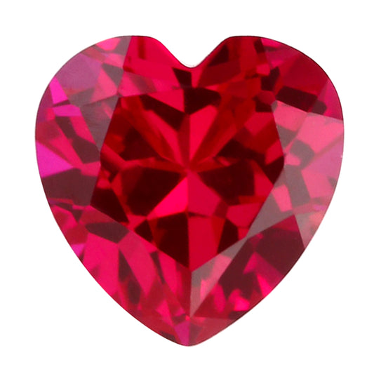 Ruby Heart Cut in Created Grade GEM | Lab Stone