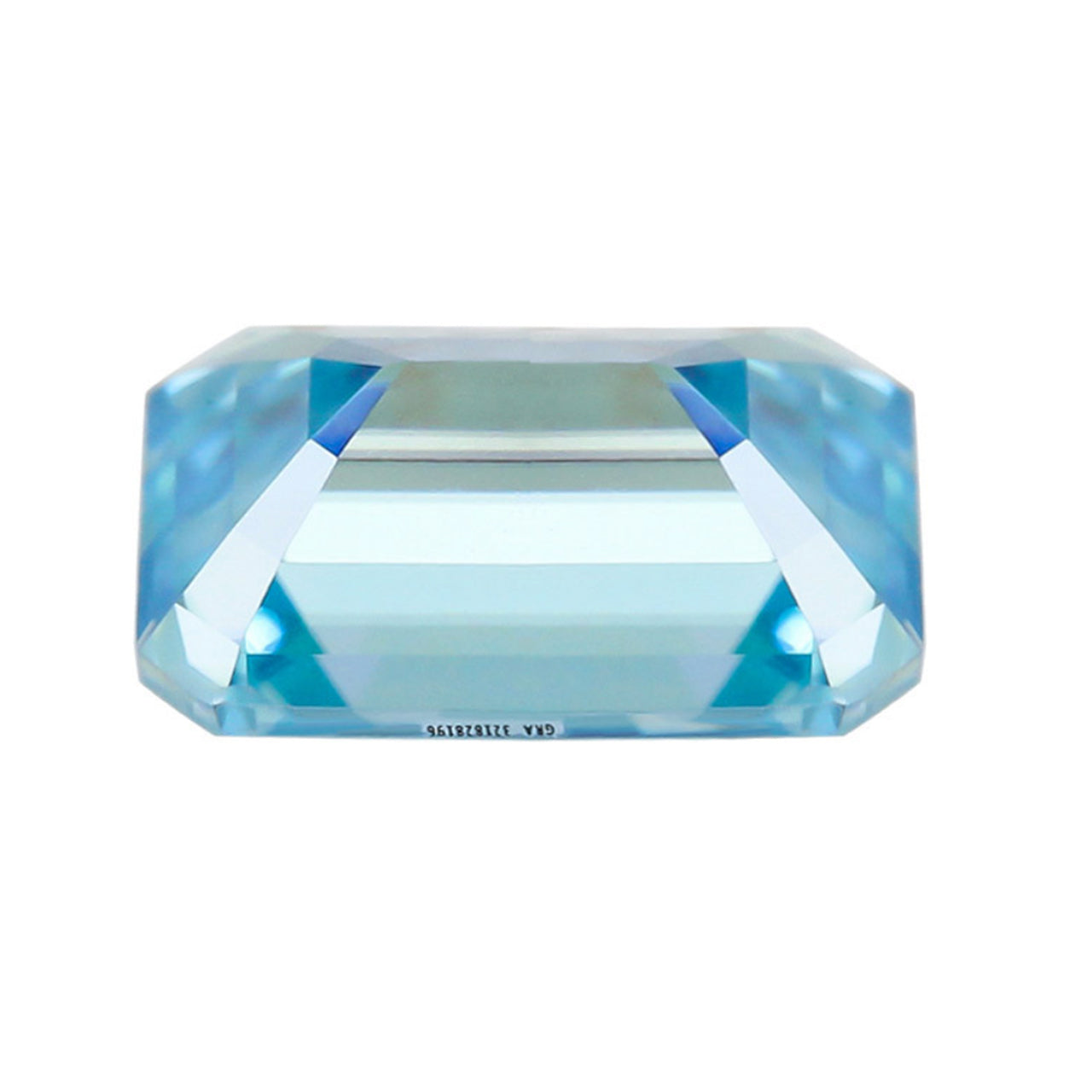 Blue Moissanite Gemstone in Emerald Cut