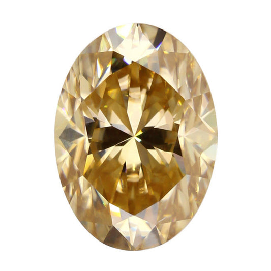 Yellow Moissanite Gemstone in Oval Cut