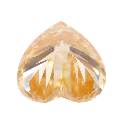 Yellow Moissanite Gemstone in Heart Cut