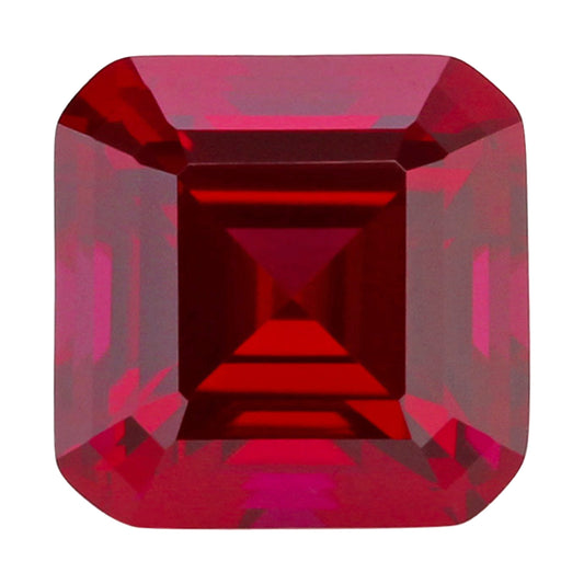 Ruby Antique Emerald Cut in Created Grade GEM | Lab Stone