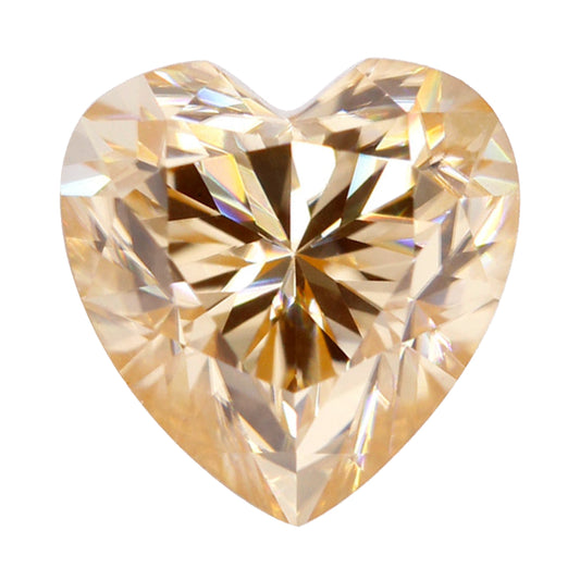 Yellow Moissanite Gemstone in Heart Cut