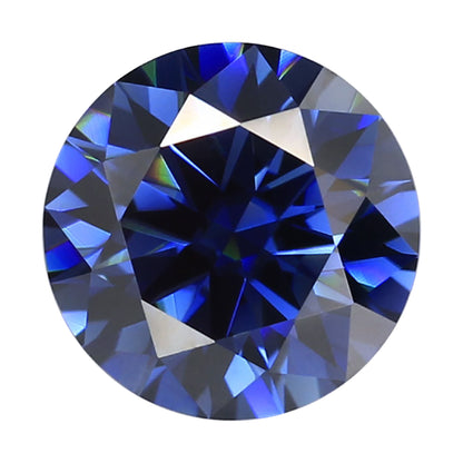 Royal Blue Moissanite Gemstone in Round Cut