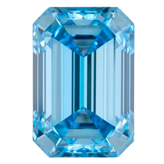 Lab Emerald Cut Diamonds - Fancy Vivid Blue - Lab Grown Diamond 1.09ct