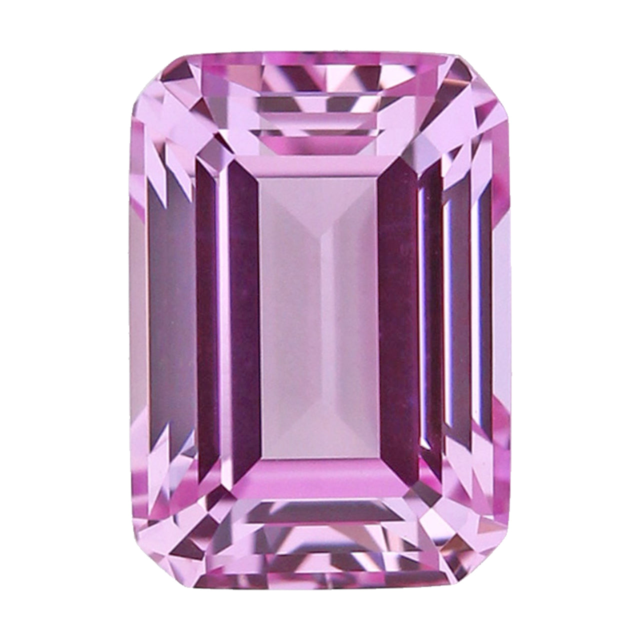 Pink Sapphire Emerald Cut in Created Grade GEM | Lab Stone