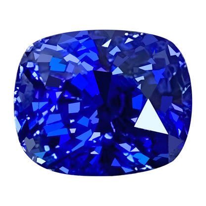 GRS Certified Unheated Royal Blue Sapphire Gemstone - Cushion Shape - Excellent  Color - 3.28 Carats - 8.07 x 6.67mm