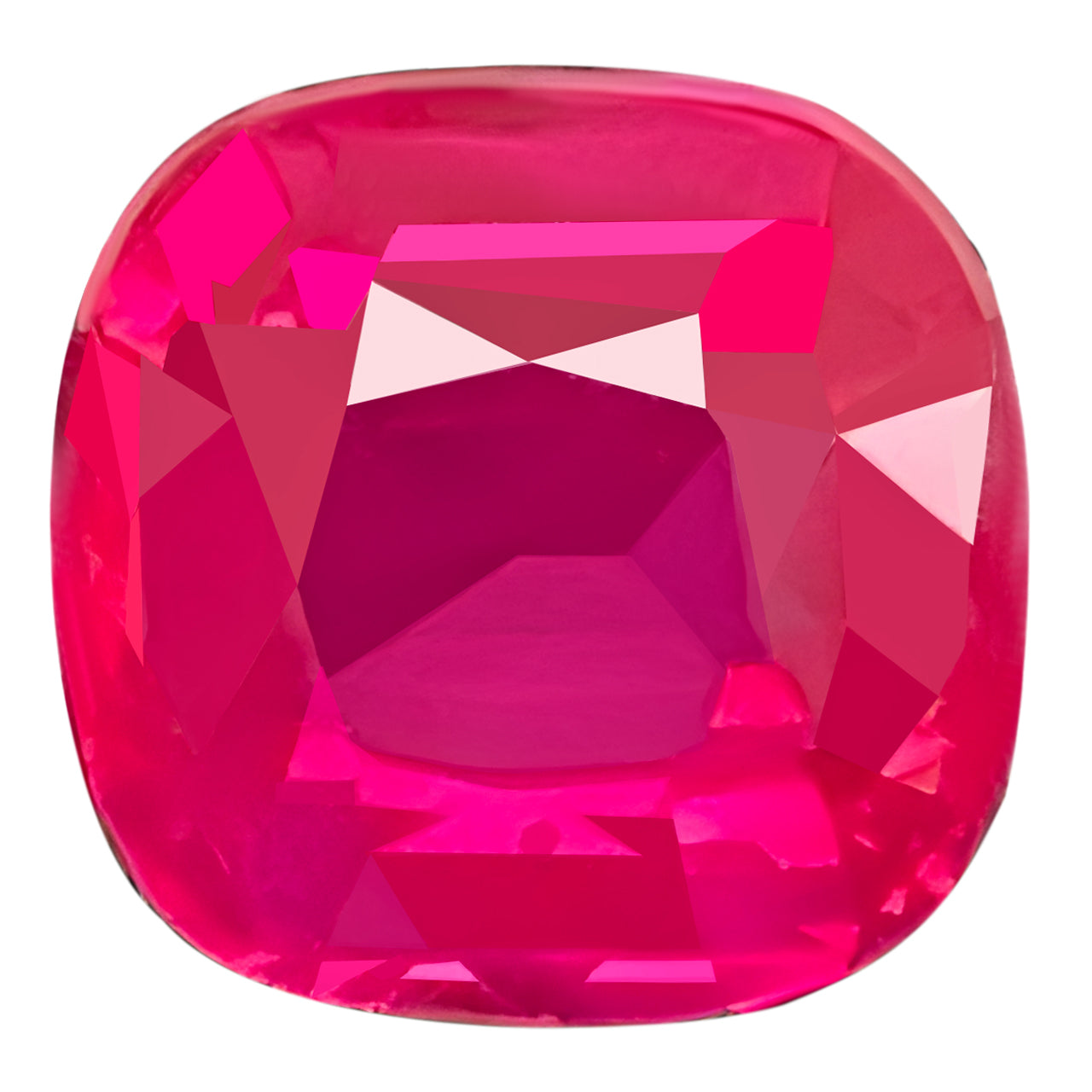 AIGS Certified Unheated Ruby Cushion Cut Gemstone - 1.06 Carats - Reddish Pink - 5.67 x 5.6 mm