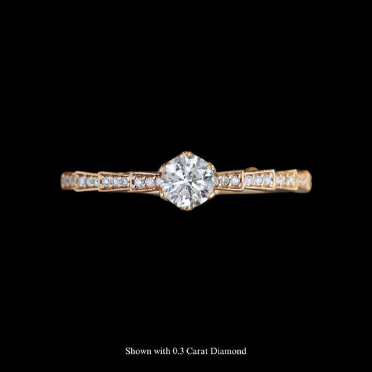FIICCI Classic Gleam Diamond 18K Rose Gold Engagement Ring