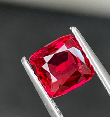 GRS Certified Loose Unheated Ruby Gemstone - Cushion Cut - 1.50 carats - 6.57 x 6.24mm