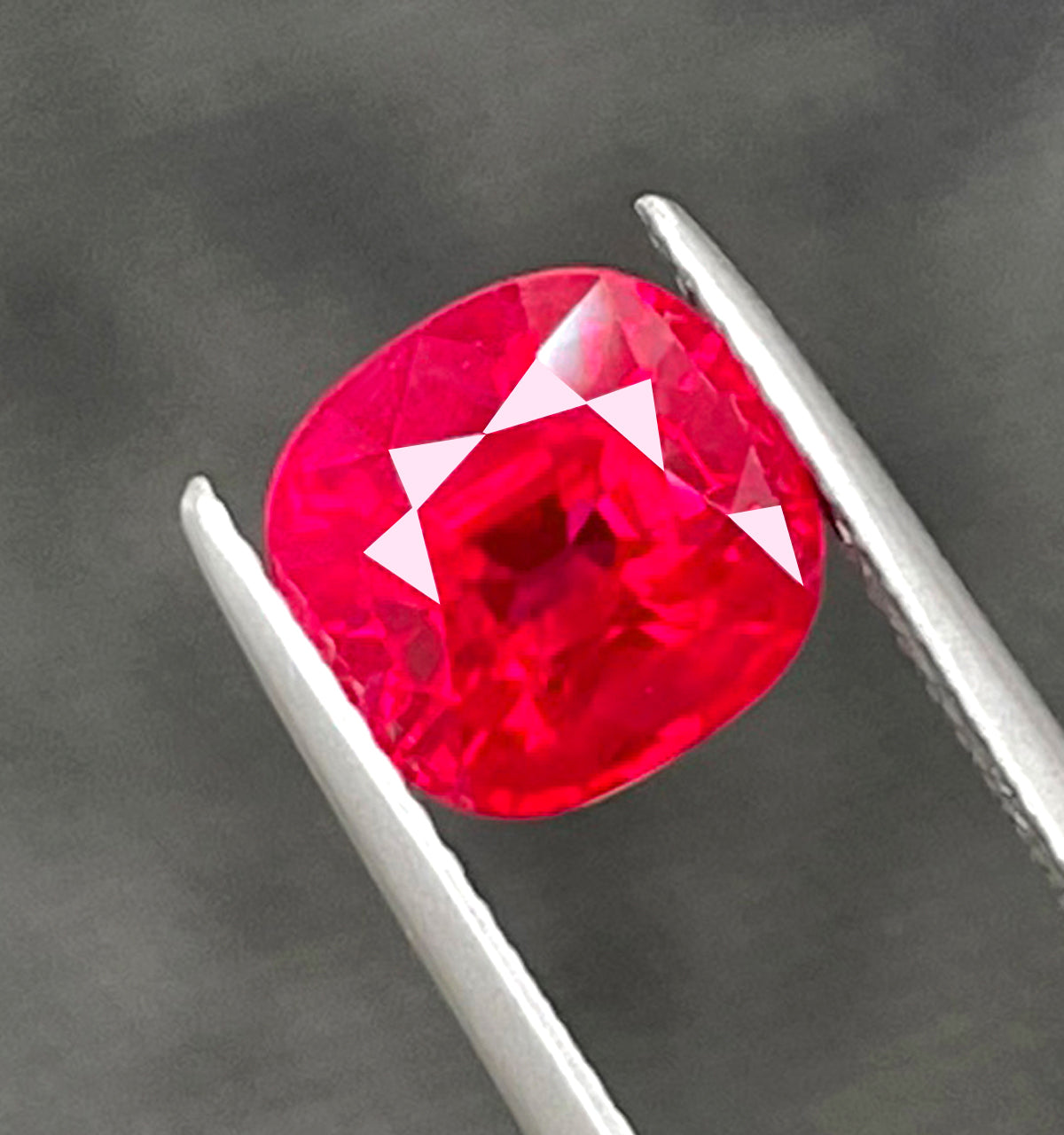 GRS Certified Myanmar Ruby - Cushion Cut - 3.06 Carat Weight - 8.13x7.67 mm - Pigeon's Blood Red