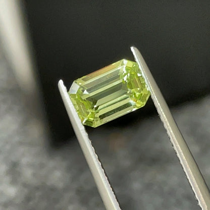 GUILD Certified Neon 2.02 Carat Canary Yellow Chrysoberyl Gem, Fiery Step Cut, 8.29 x 5.58 mm