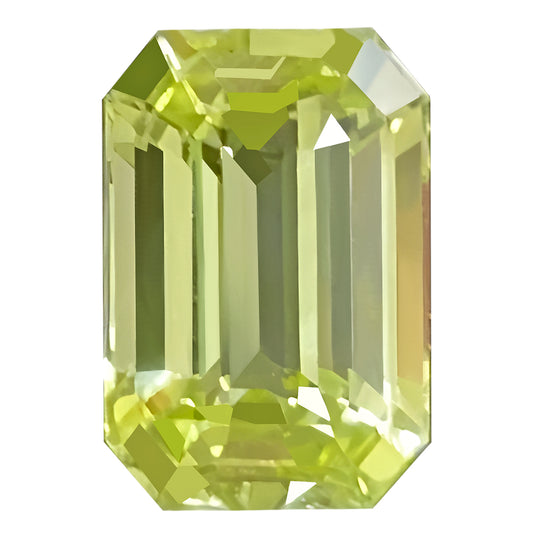 GUILD Certified Neon 2.02 Carat Canary Yellow Chrysoberyl Gem, Fiery Step Cut, 8.29 x 5.58 mm