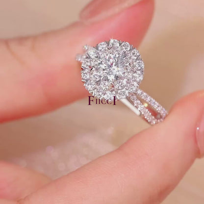 FIICCI Elegance Diamond 18K White Gold Engagement Ring