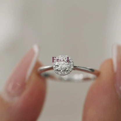 FIICCI Vienna Halo Round Diamond Engagement Ring