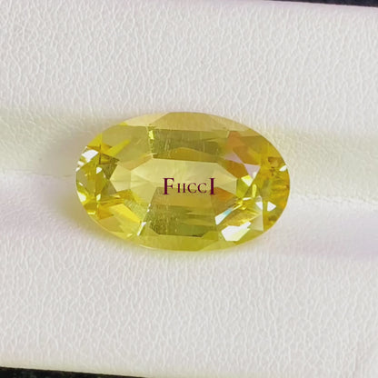 Oval Cut Yellow Beryl Gem - Yellow Color - 8.72 carats - 11.4 x 17.3mm