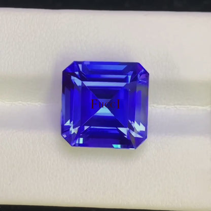 Tanzanite Genuine Gemstone - Emerald Cut - 13.16 carats - 12.8 x 12.8mm