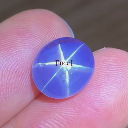 Blue Star Sapphire - Rare Quality - Oval Shape - Cabochon - 9.0 carats - 11.5 x 13mm