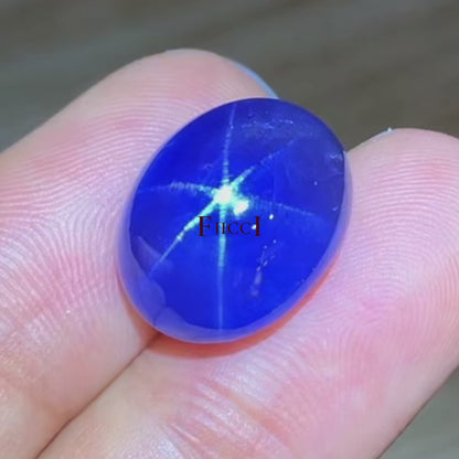 Unheated Blue Star Sapphire - Rare Quality - Oval Shape - 20.0 carats - 10 x 14mm