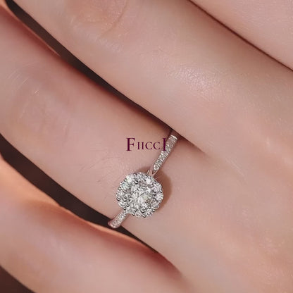 FIICCI 0.3ct Round Diamond Engagement Ring In 18K White Gold