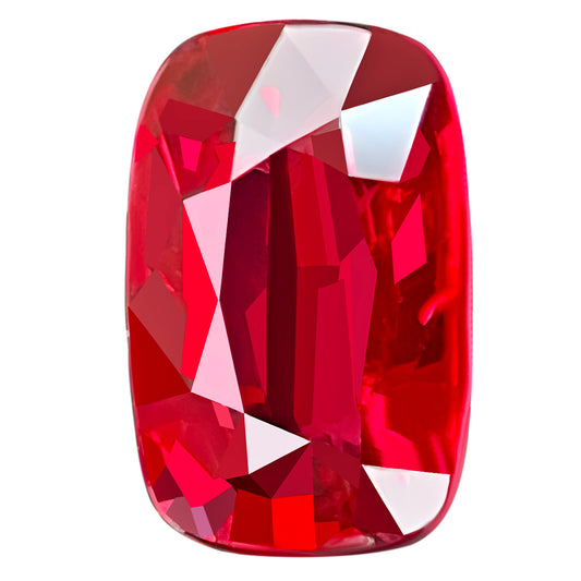 Genuine Ruby - Cushion Cut - Unheated Pigeon's Blood Red - 1.16 carats - 7.49 x 4.74mm