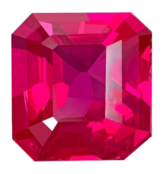 GUILD Certified Beautiful Vivid Red Unheated Ruby Gem - 1.55 carats - Octagonal Cut - 6.32 x 6.03mm