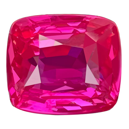 GUILD Certified Unheated Vivid Purplsh Red Ruby - Cushion Cut - 1.52 Carats - 6.48 x 5.70 mm