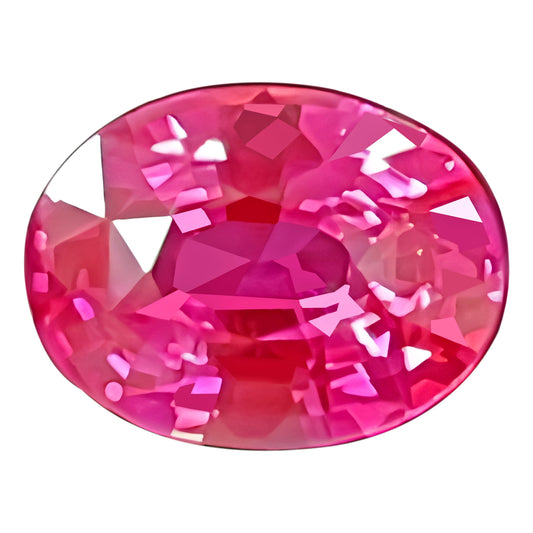 AIGS Certified Super Gem - Unheated Pink Sapphire - Oval Cut - 2.65 carats - 9.64 x 7.21 mm