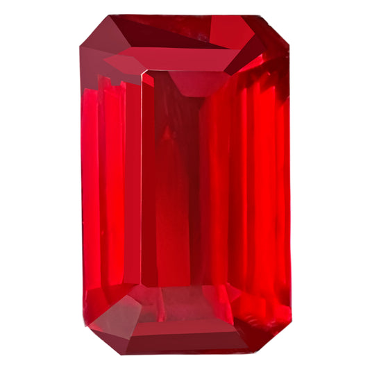 GRS Certified Fiery Ruby - Unheated Vivid Red  Octagonal - 1.35 carats -  7.69 x 4.87 mm