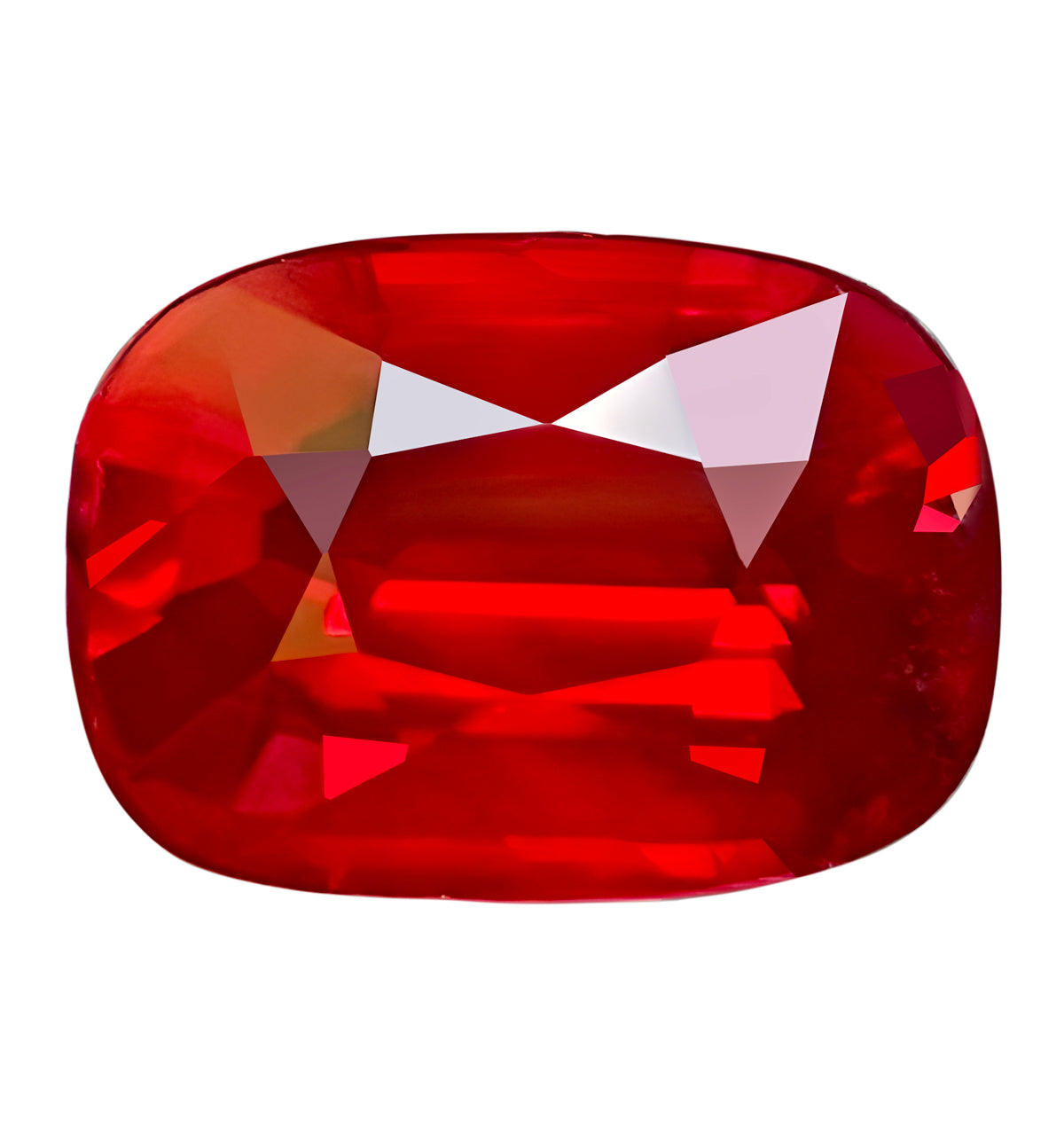 GRS Certified Unheated Ruby - Cushion Cut - Natural Vivid Red - 2.02 carats - 8.07 x 5.73 mm