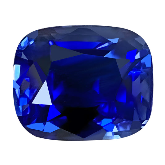 AIGS Certified Unheated Royal Blue Sapphire - Cushion Cut - 3.15 carats - 8.23 x 6.76mm - Truly Stunning