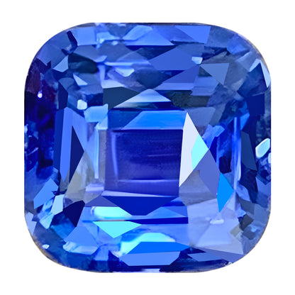 GUILD Certified  Blue Sapphire Unheated - Cushion Cut - Cornflower Blue Color - 4.03 carats - 8.51 x 8.51 mm