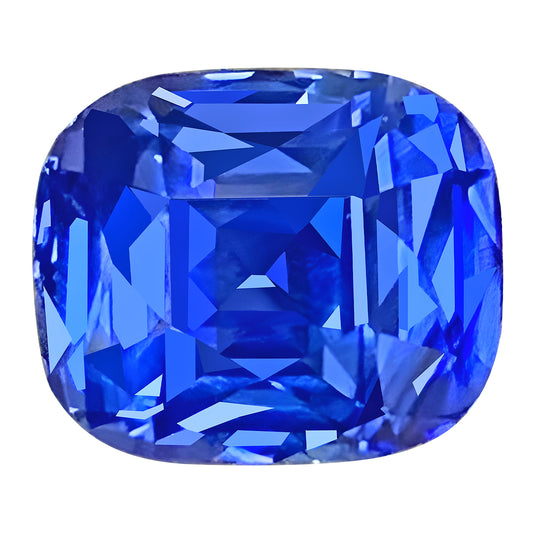 Unheated Blue Sapphire - Cornflower Blue Cushion Cut - Low Price - 7.06 carats - 10.73 x 8.96 mm - AIGS Certified