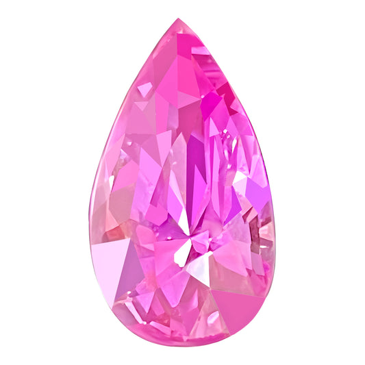 GUILD Certified Genuine Pink Sapphire - Unheated Pear Cut - Vivid Purplish Pink - 2.36 carats - 10.98 x 6.21mm